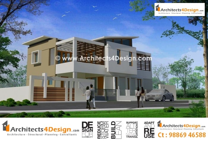 West face elevation of 30'x60' East facing house plan is given as