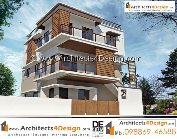 East facing 30x40 duplex house plans built on a 1200 sq ft plot and constructed g+2 floors with ground floor having one 2bhk and 1st and second floor having an duplex house design