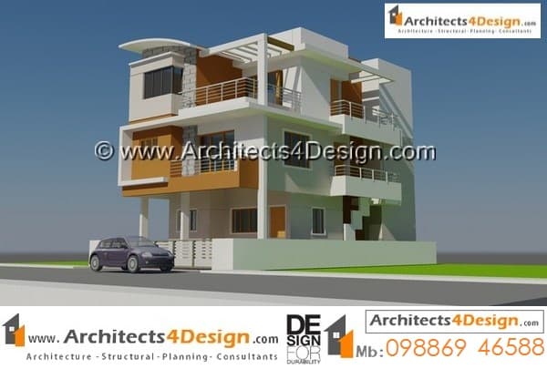 Its based on a contemporary architecture on 20x30 house plans with a good elevation for g+2 floors with 2 car parking.