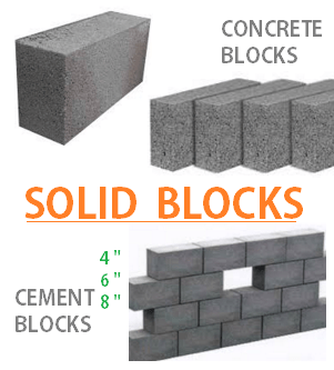 concrete solid blocks 4 6 8 10 inches