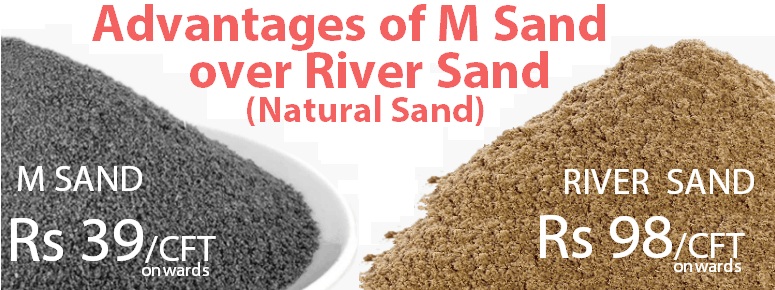 Advantages of M Sand over River sand Natural sand