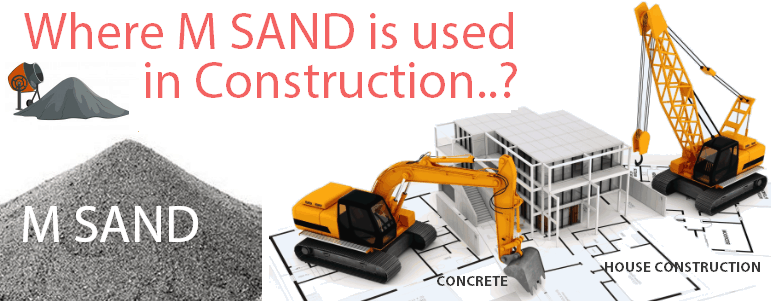 Where M sand is used in Construction